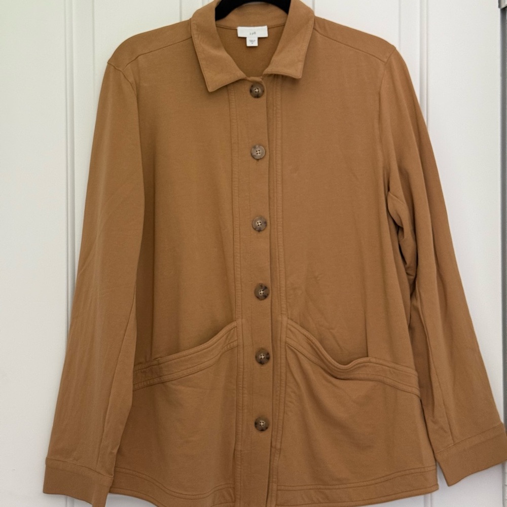 J. Jill Tan Button-Up Women's knit cardigan